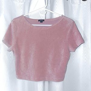 cute fuzzy soft baby pink crop top!!!